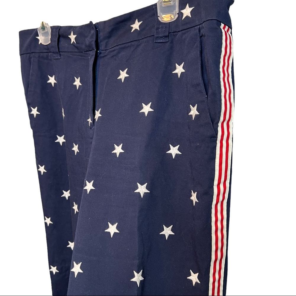 Tommy Hilfiger Navy Embroidered Stars & Stripes Pants size 14 Vintage - Picture 6 of 8